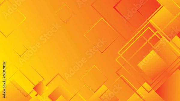 Obraz orange autumn background, halloween and Thanksgiving color, abstract background with angled lines, blocks, squares, diamonds, rectangles and triangle shapes layered in checkered style abstract patter