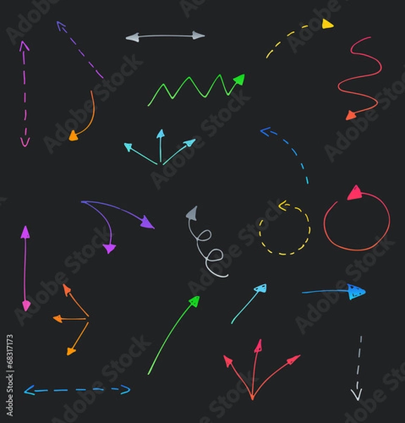 Obraz Sketch arrows vector set