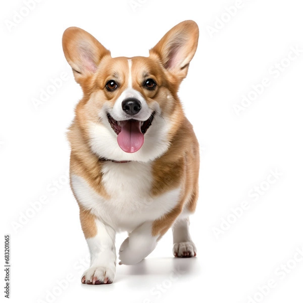 Obraz Welsh Corgi Dog Isolated on White Background - Generative AI