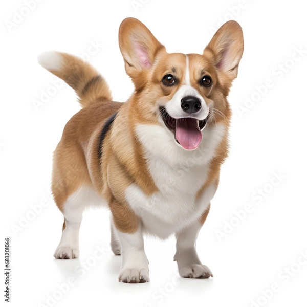 Obraz Welsh Corgi Dog Isolated on White Background - Generative AI