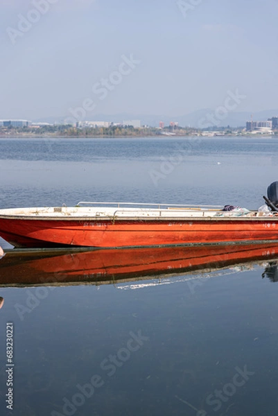Obraz Boats on Xinglong Lake in Chengdu