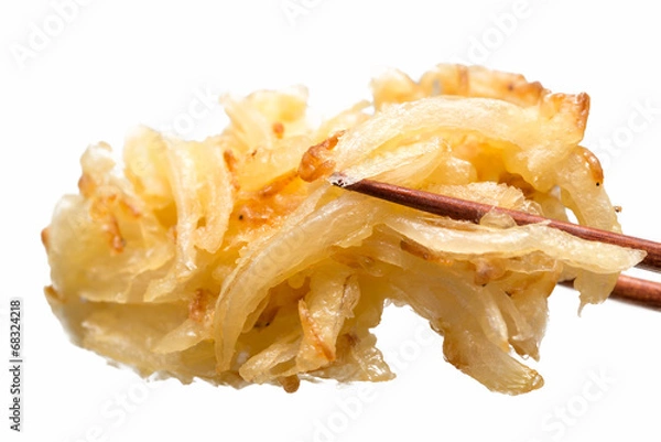 Obraz 玉ねぎのかき揚げ Tempura 白背景