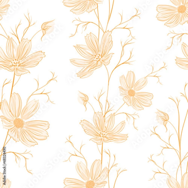 Fototapeta Spring style seamless background.