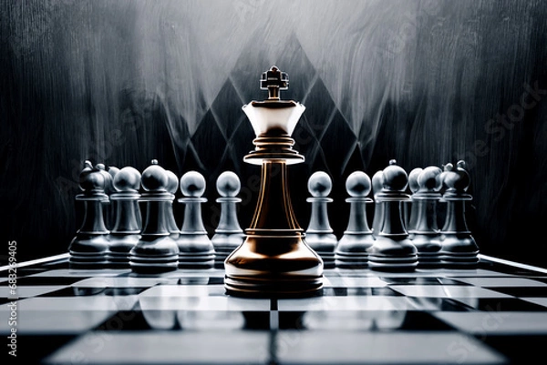 Fototapeta Chess with smoke business idea background Generative AI