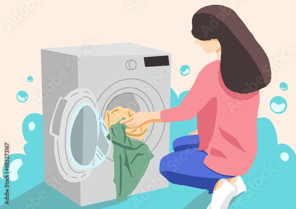 Obraz woman doing laundry