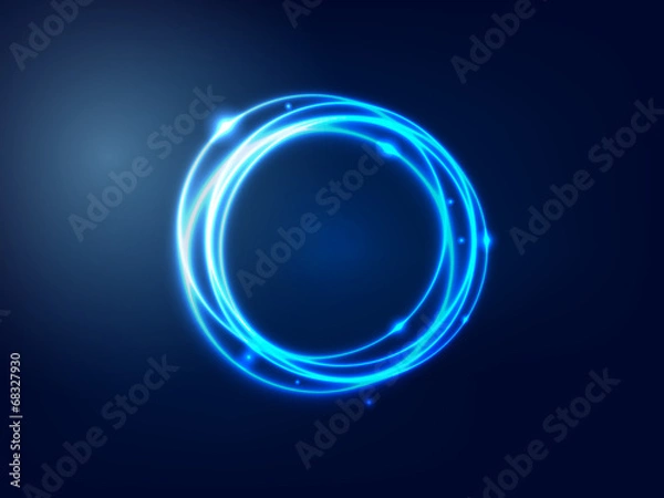 Obraz Abstract Background  Blue Glowing Circle