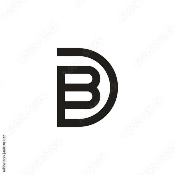 Obraz BD or DB modern monogram letter logo design
