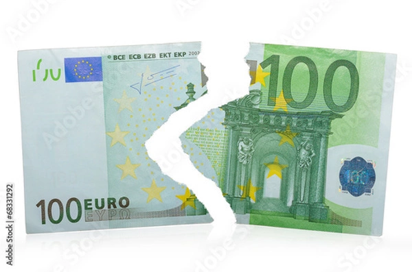 Fototapeta Geld zerrissen