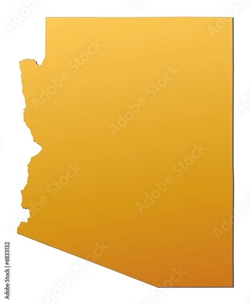 Obraz Arizona (USA) map filled with orange gradient