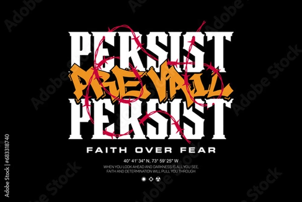 Fototapeta Urban prevail Streetwear graphic design vector template print file