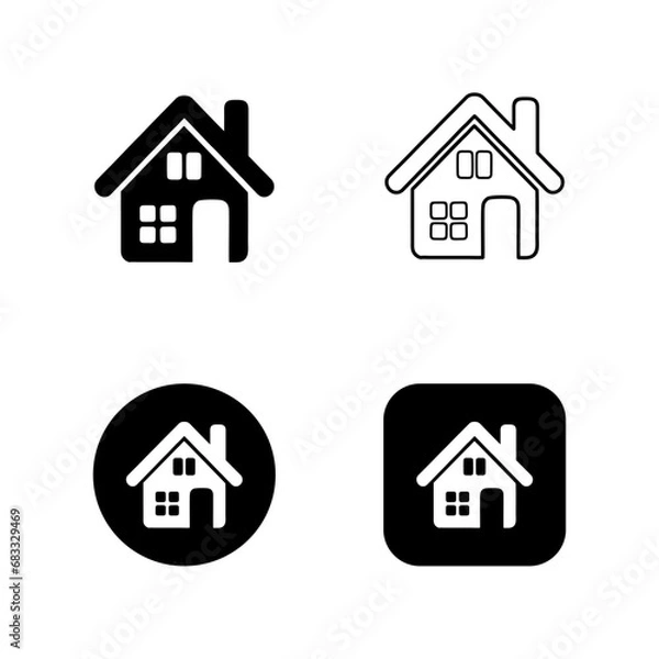 Fototapeta home icon for apps and websites, House icon, Home sign in circle or Main page icon in filled, thin line, outline and stroke style