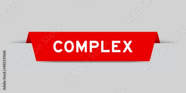 Fototapeta Red color inserted label with word complex on gray background