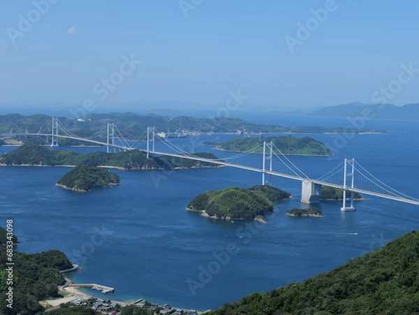 Obraz 瀬戸内海と来島海峡大橋
