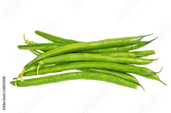Obraz Fresh picked green beans isolated
