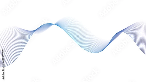 Fototapeta abstract blue gradient waves in white background 4K