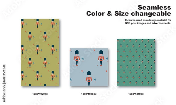 Obraz おもちゃの兵隊をモチーフにした背景パターン、シームレス、グラフィック素材