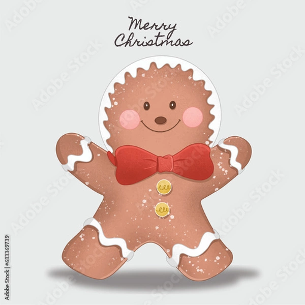 Obraz Hand drawn gingerbread man cookie