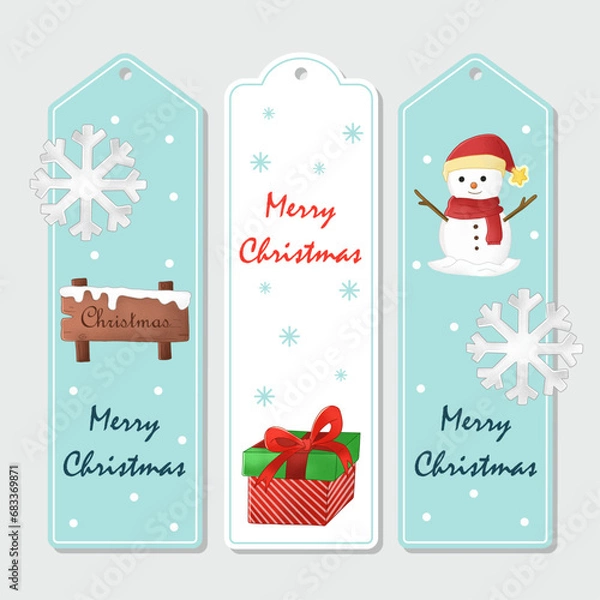 Obraz Hand drawn christmas label collection