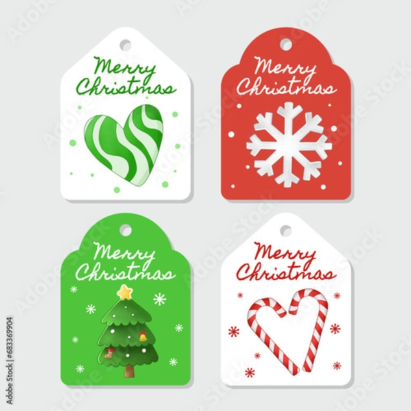 Obraz Hand drawn christmas label collection