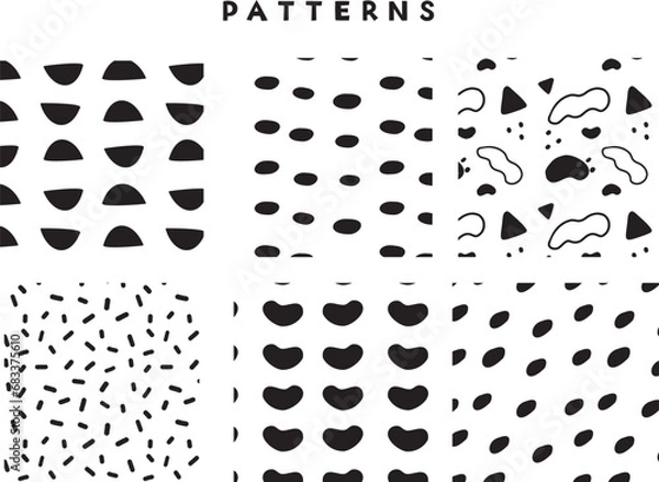 Fototapeta シンプルな手描きのパターン素材