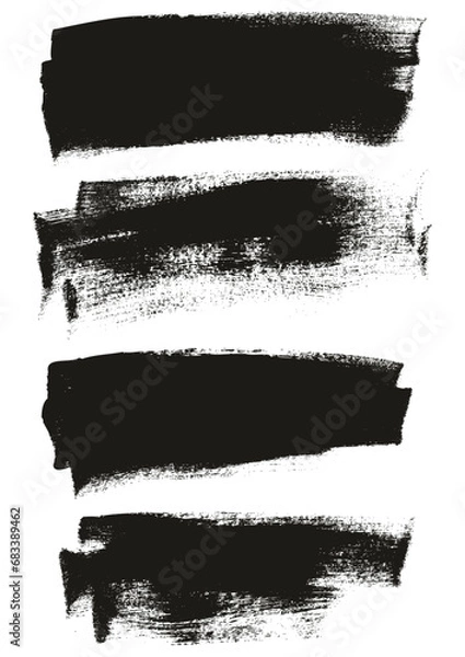Obraz Hand Drawn Flat Calligraphy Paint Brush Regular Long Background High Detail Abstract Vector Background Set 