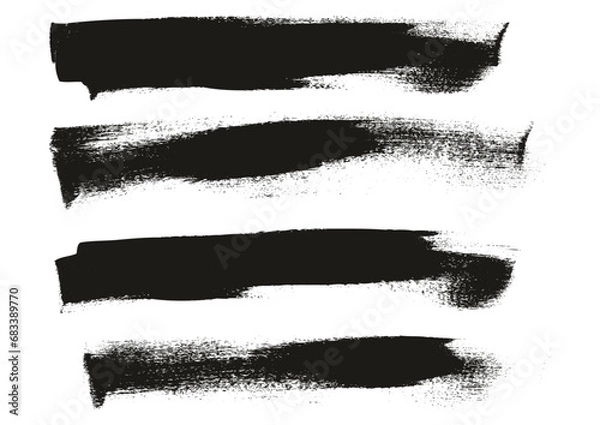 Obraz Hand Drawn Flat Calligraphy Paint Brush Regular Long Background High Detail Abstract Vector Background Set 