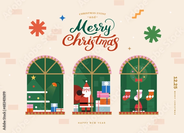 Obraz Christmas illustration. Web-Baner. POP-UP
