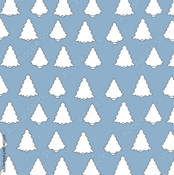 Obraz seamless pattern with christmas trees  winter holiday