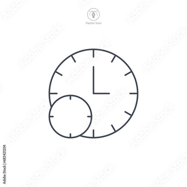 Fototapeta Clock Icon symbol vector illustration isolated on white background
