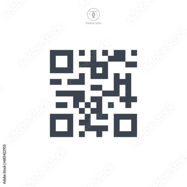 Fototapeta scan qr code icon. Barcode icon symbol vector illustration isolated on white background