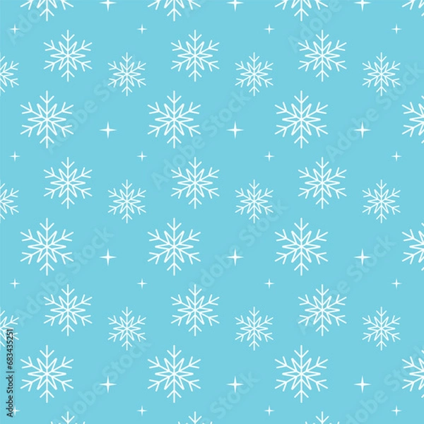 Fototapeta Seamless pattern with snowflakes for winters.