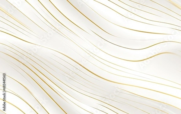 Obraz Golden lines seamless pattern on a white background. invitation background.