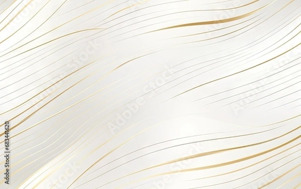 Obraz Golden lines seamless pattern on a white background. invitation background.