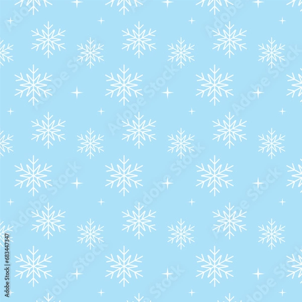 Fototapeta Seamless pattern with snowflakes for winters.