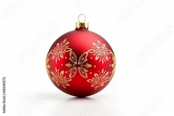 Fototapeta Christmas ball isolated into white background, Christmas ball on white background