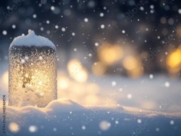 Fototapeta Illumination and snow blurred background