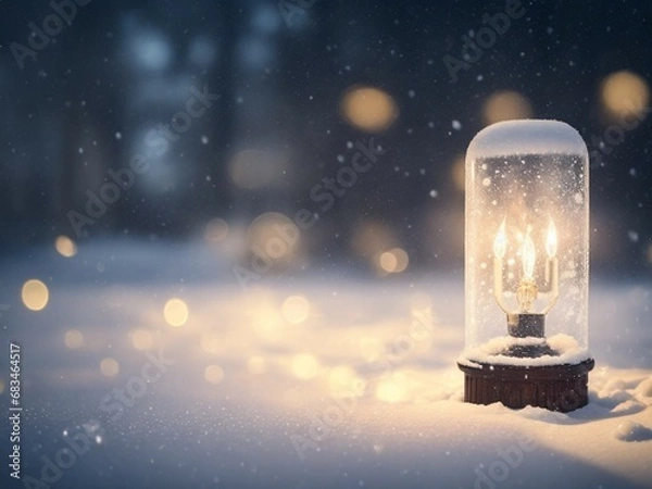 Fototapeta Illumination and snow blurred background