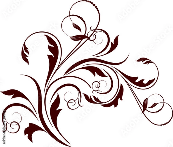 Fototapeta Floral abstract background with branch. Vector illustration.