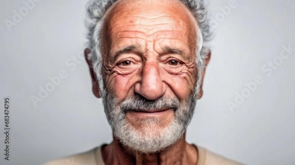 Obraz Studio shot of a tearful man standing against a background.
