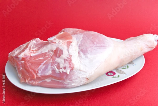 Fototapeta Spanferkel - Keule -roh 4