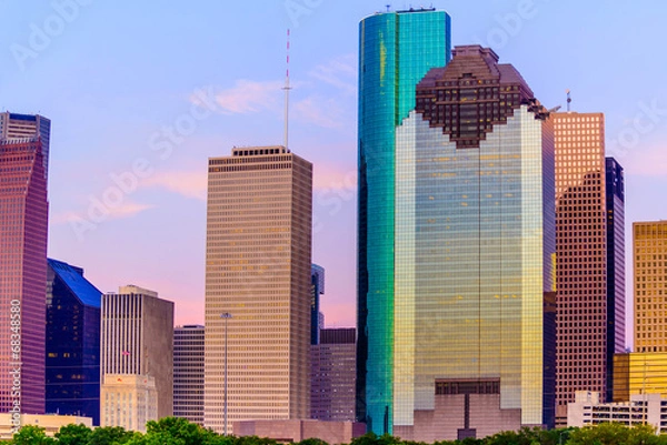Fototapeta Houston skyline at sunset