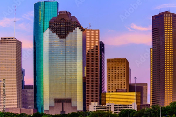 Fototapeta Houston skyline at sunset