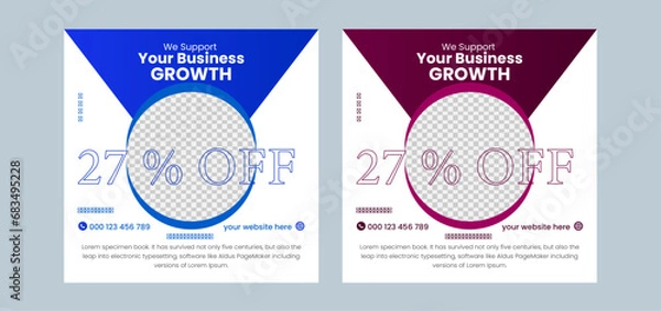 Fototapeta Social media post design for BUSINESSES 
