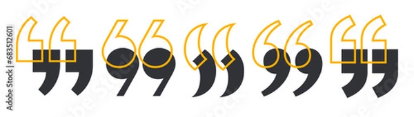 Fototapeta quote mark of set, quotation marks black icon and speech mark symbol. Talk bubble speech icon. graphic design big collection quotes for comment or punctuation sign vector illustration icons 