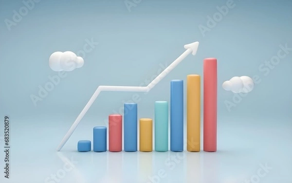 Fototapeta rising business graph, Business growth concept, graph chart.