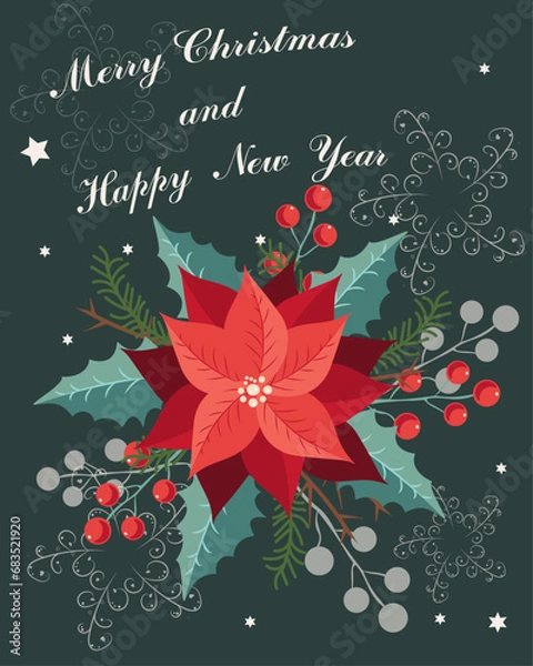 Obraz merry christmas card