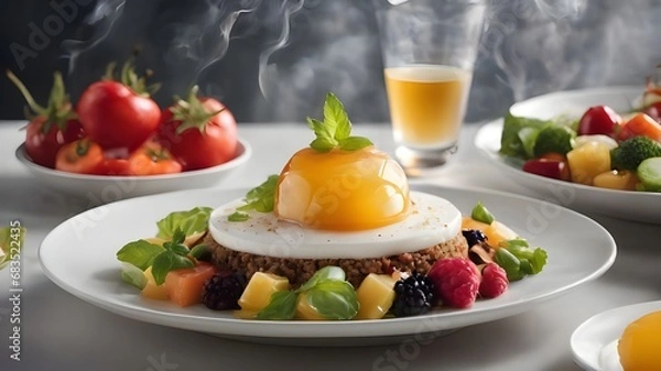 Obraz salad with fruit.Created with Generative Ai technology