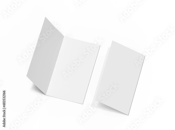 Obraz Customizable Half Fold 4,5x8 brochure mockup to present your design. 3d render