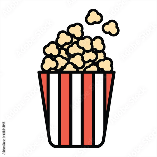 Fototapeta popcorn icon vector design template