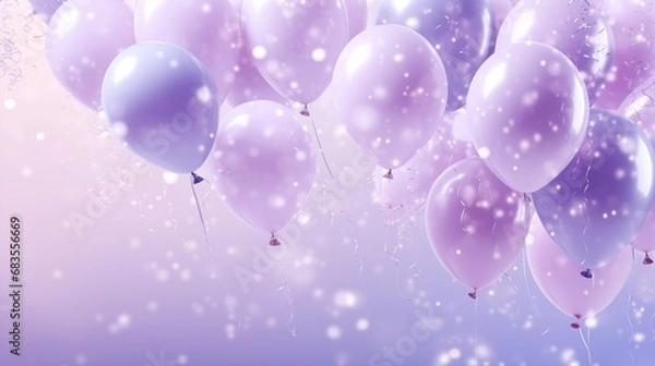 Fototapeta A Colorful Symphony of Floating Balloons in the Clear Blue Sky